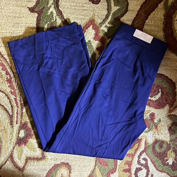 CHICOS Size 1.5 Medium US 10 Seasonless Pointe Wideleg Navy Blue Stretch $89 NEW - Picture 9 of 16